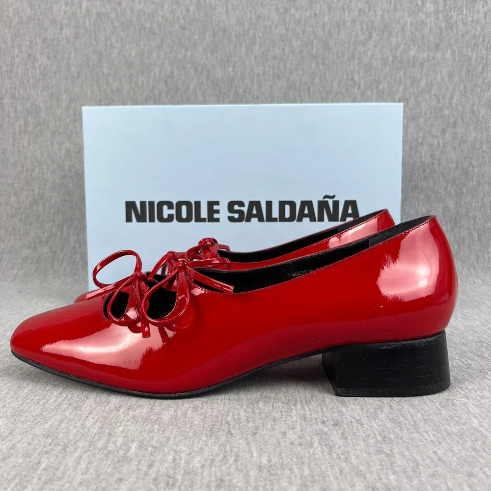 Nicole Saldaña Isabel Shoe Womens 40 (US 10) Cherry Red Patent Leather NEW